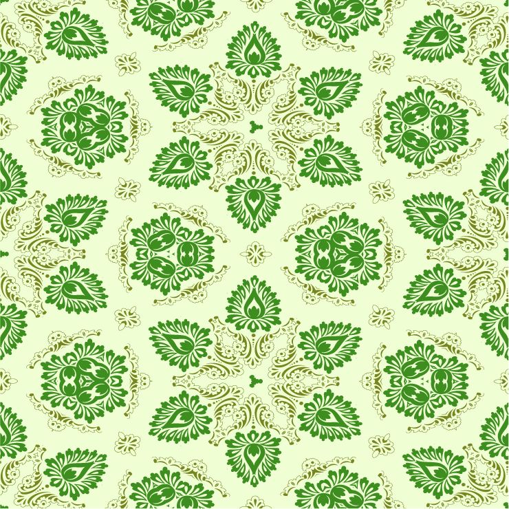 free vector Vector Green Seamless Floral Ornament